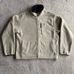 Timberland Polartec Fleece Jacket Men’s L Beige Full Zip Outdoor